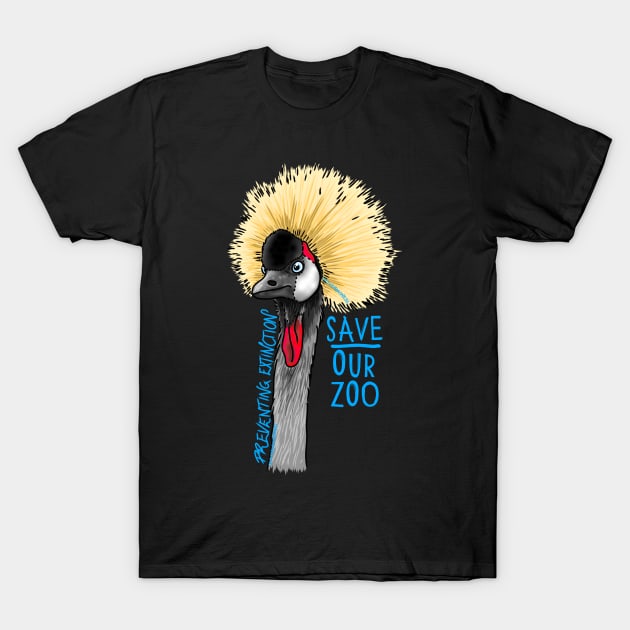 Day 22- Grey-Crowned Crane T-Shirt by CelticDragoness